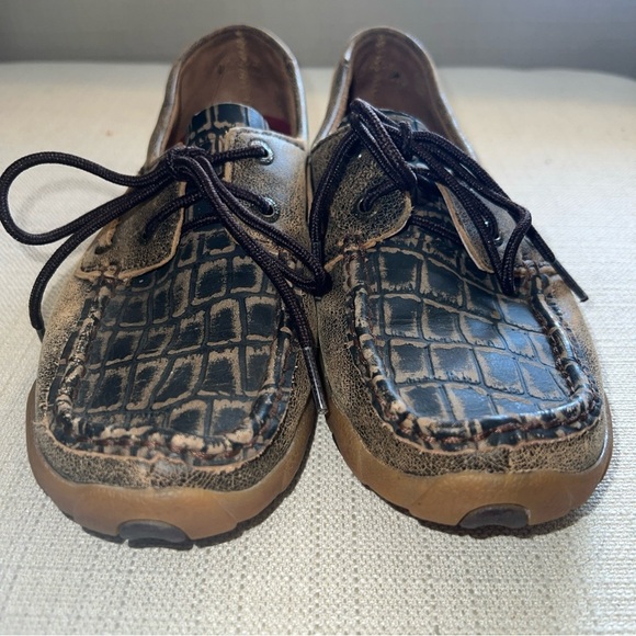 Twisted X Loafers Womens Leather Lace Up Antibacterial Washable Driving 5.5M - Picture 3 of 11